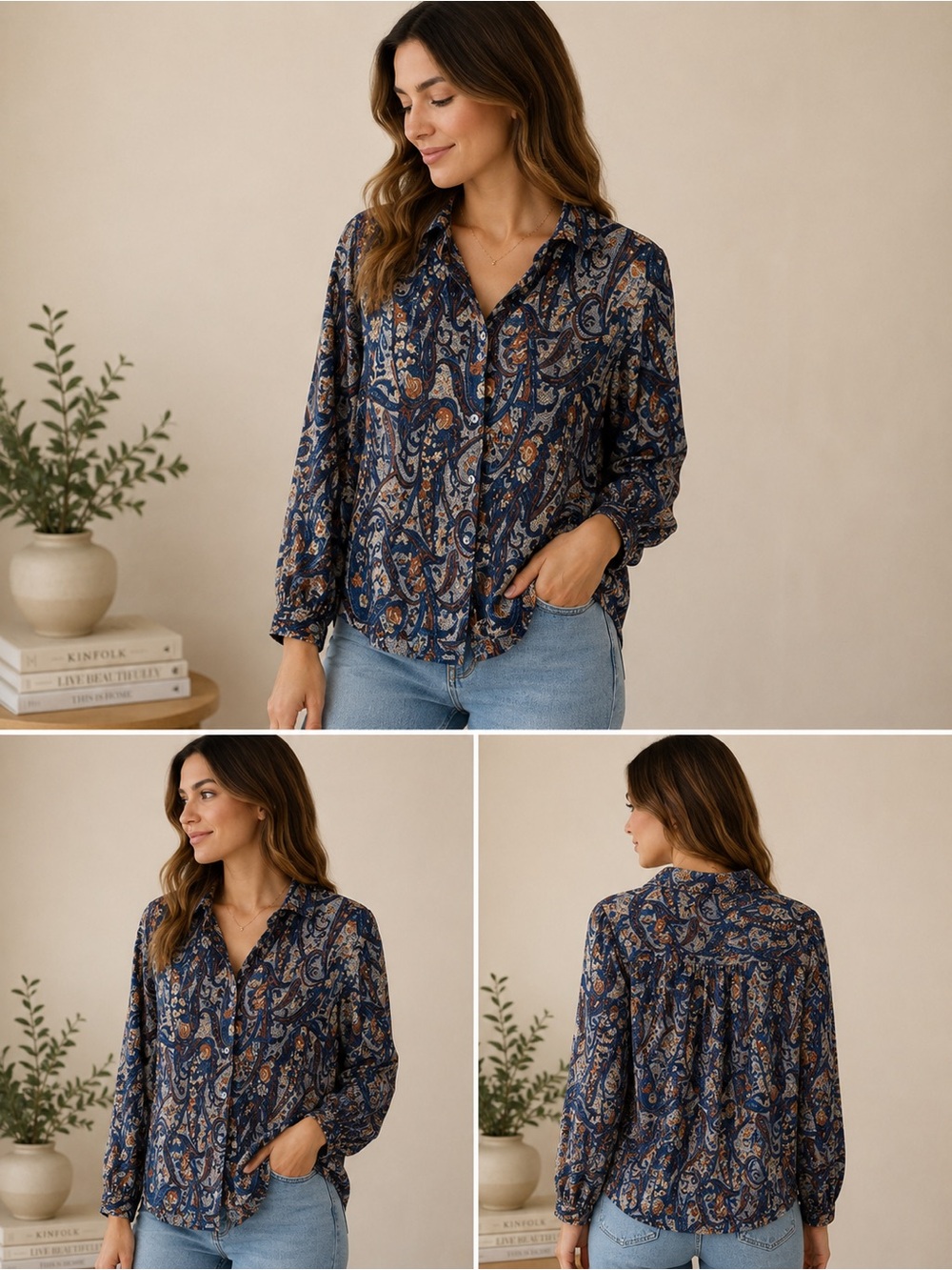 Vintage Inspired Paisley Blouse Size 12 Boho 70’s